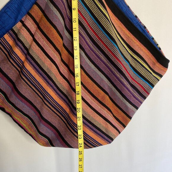 Bohemian Hippie Bag Multicolored Striped Fully Lined Large Shoulder Bag - Picture 4 of 6